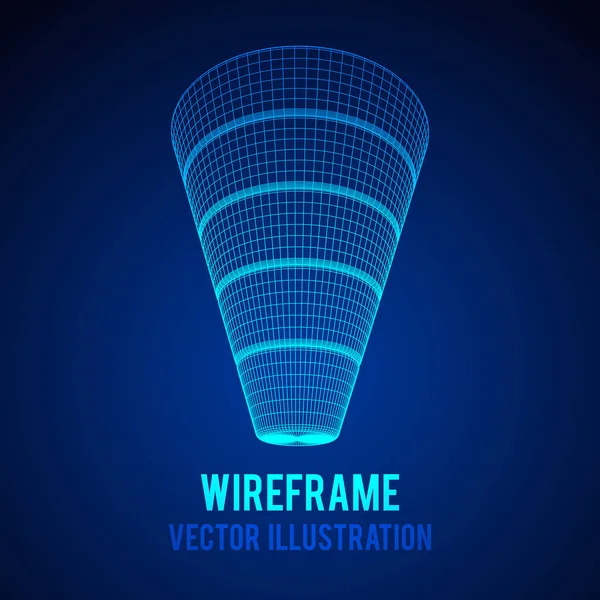 Wireframe tratt försäljning Diagram — Stock vektor