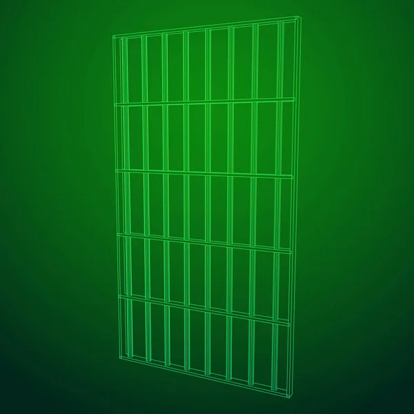Тюремные решетки Wireframe — стоковый вектор