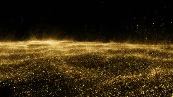 Золото небо. Анотація stardust Смокі хвиля частинок — стокове відео