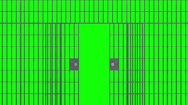 Тюремные бары открыты — стоковое видео