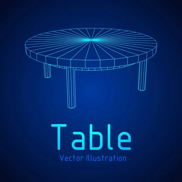 Table furniture wireframe — Stock Vector