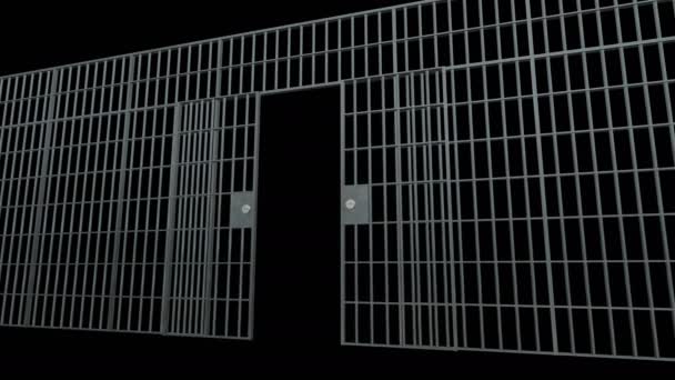 Barras de prisión abiertas — Vídeo de stock
