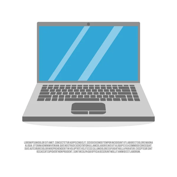 Laptop Computer flacher Vektor — Stockvektor