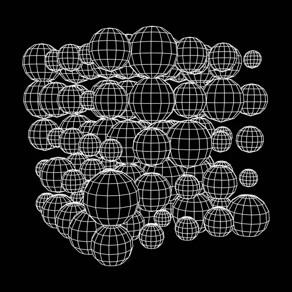 Esfera de estrutura de arame malha cubo. — Vetor de Stock