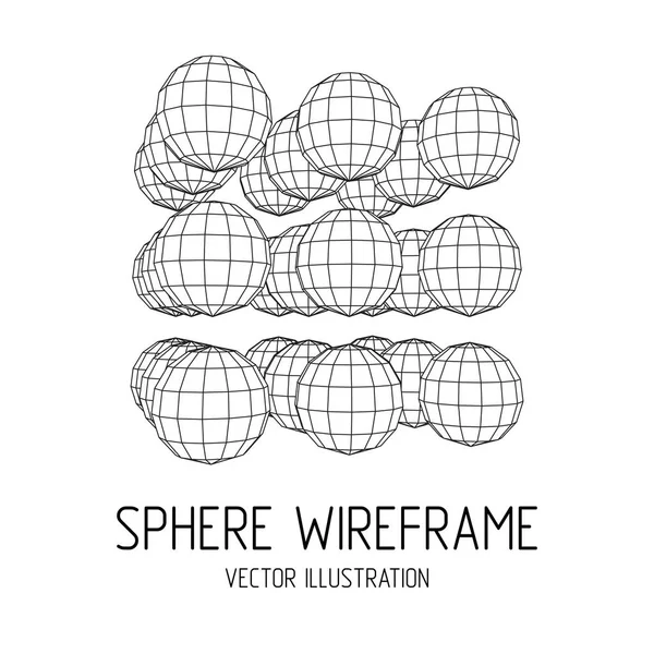 Esfera de estrutura de arame malha cubo. —  Vetores de Stock