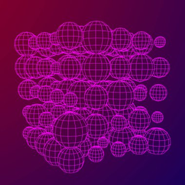 Tel kafes küre Mesh küp.