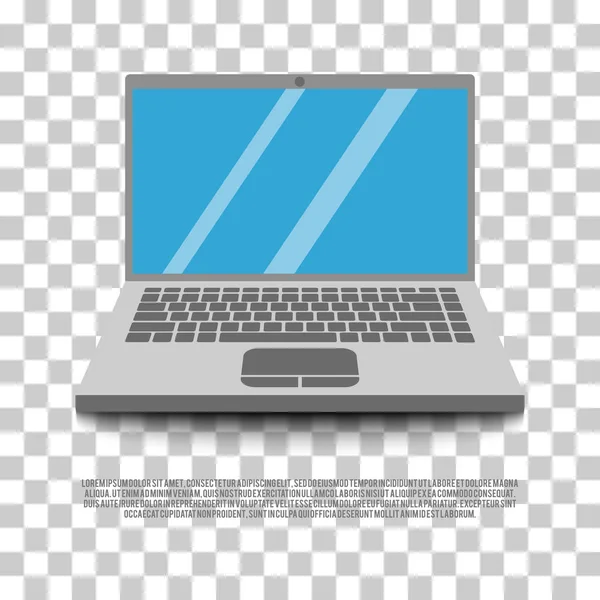 Laptop Computer Flat Vector — Stock Vector