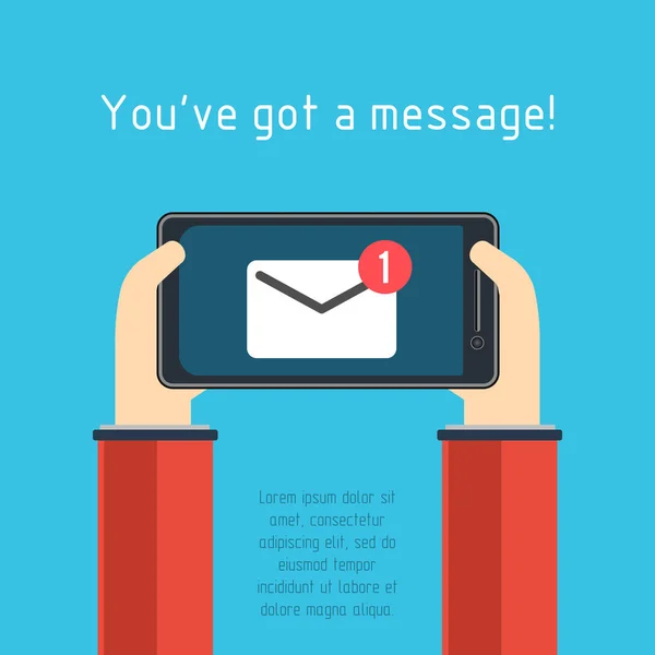 Smartphone met envelop mail bericht — Stockvector
