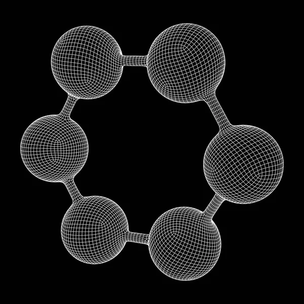 Molécule hexagonale en treillis métallique — Image vectorielle