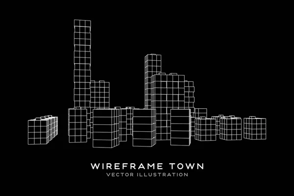 Matriz de ciudad de cubos de malla — Archivo Imágenes Vectoriales