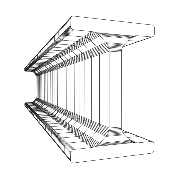 Wireframe metallurgie beam — Stockvector