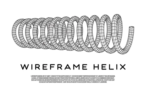 Mola helicoidal wireframe —  Vetores de Stock