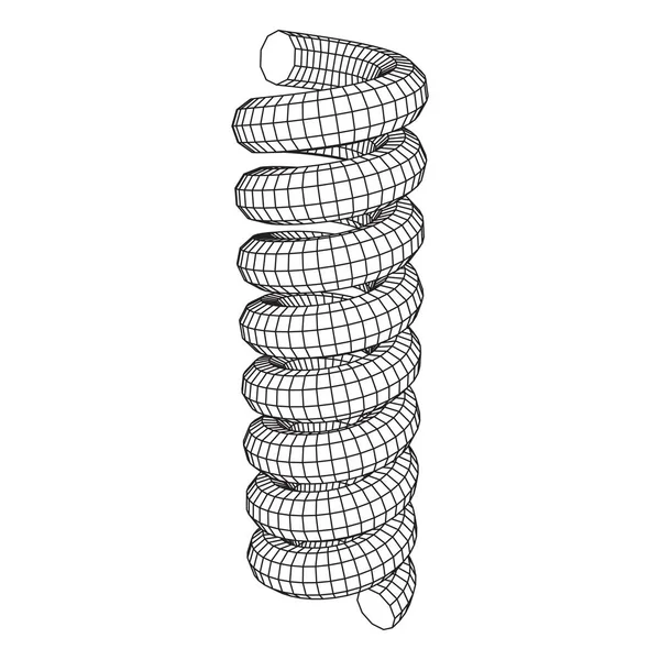 Wireframe helix voorjaar — Stockvector