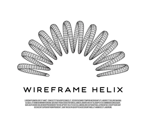 Wireframe helix spring — Stock Vector