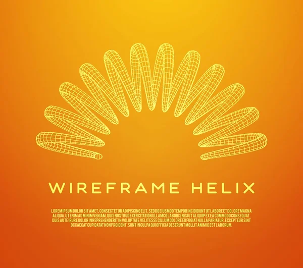 Wireframe helix spring - Stok Vektor