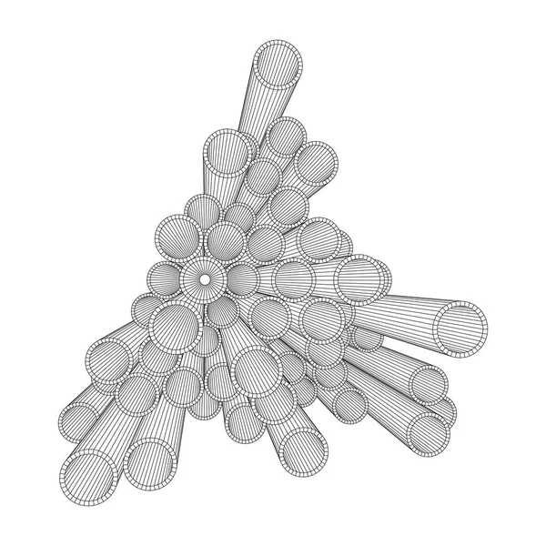 Tubes ronds métallurgie filaire — Image vectorielle