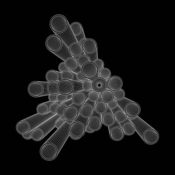 Model szkieletowy metalurgii okrągłe rury — Wektor stockowy