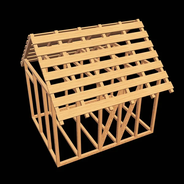 Dom drewniany kadrowania — Zdjęcie stockowe
