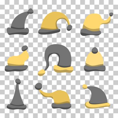 Noel Baba şapkaları kümesi