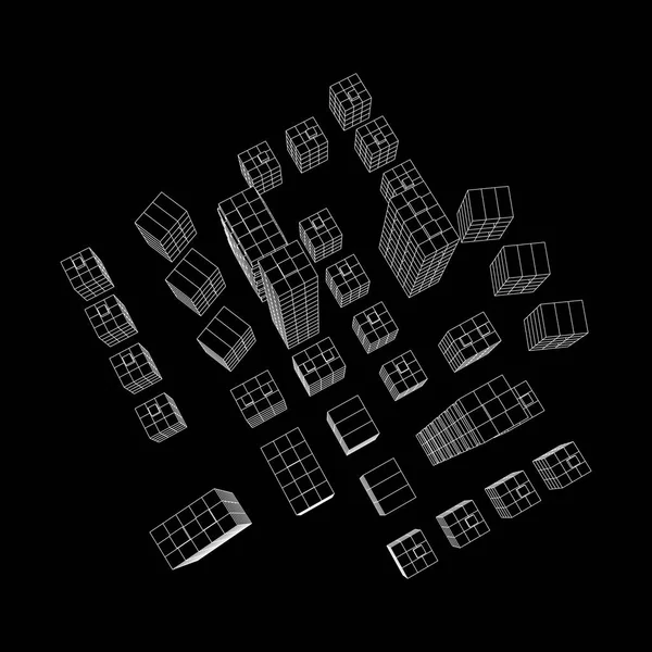 Maschenwürfel City Array — Stockvektor