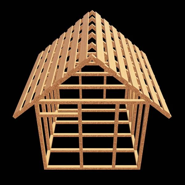 Casa enmarcada de madera —  Fotos de Stock