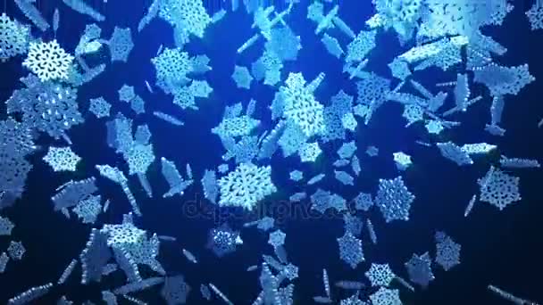 Flocos de neve fundo de Natal na véspera de Natal — Vídeo de Stock