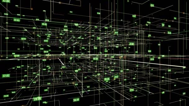 Big data visualisering rörelse bakgrunden. — Stockvideo