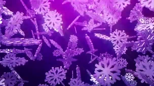Sneeuwvlokken Xmas achtergrond op kerstavond — Stockvideo