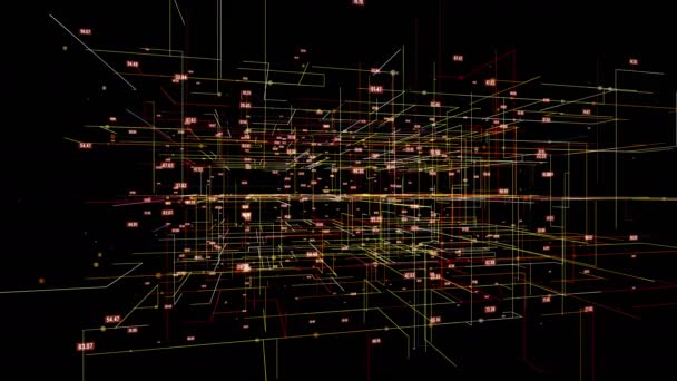 Big Data Visualisierung Bewegungshintergrund. — Stockvideo