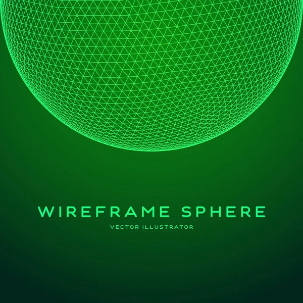 Αφηρημένη wireframe σφαίρα — Διανυσματικό Αρχείο