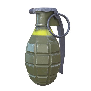 Beyaz arka plan ile izole el bombası