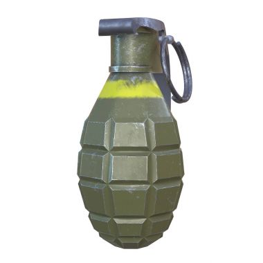 Beyaz arka plan ile izole el bombası