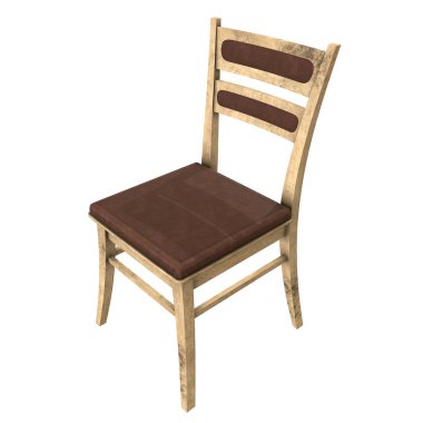 Sandalye arkalık ile 3d