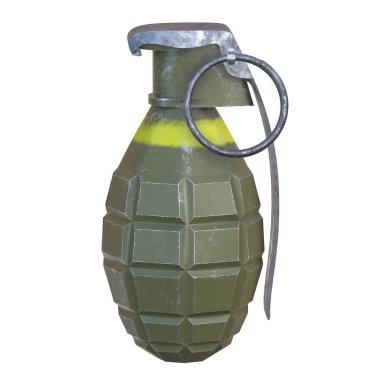 Beyaz arka plan ile izole el bombası