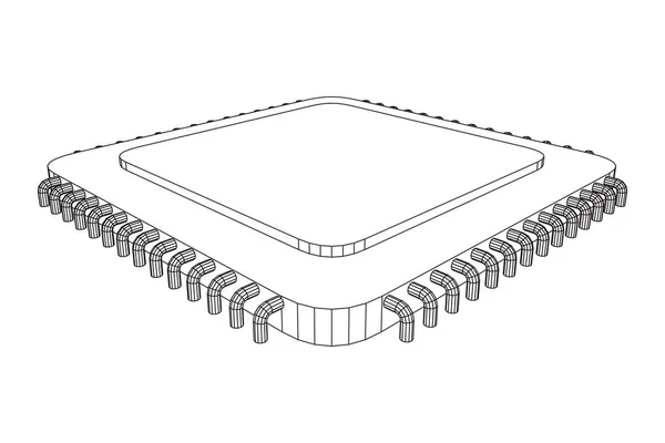 Διάνυσμα Cpu wireframe — Διανυσματικό Αρχείο