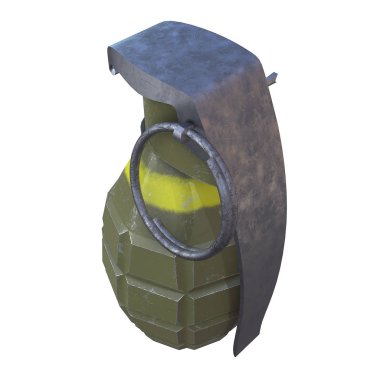 Beyaz arka plan ile izole el bombası