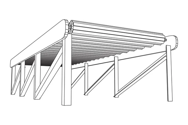 Wireframe roller conveyor — Stock Vector