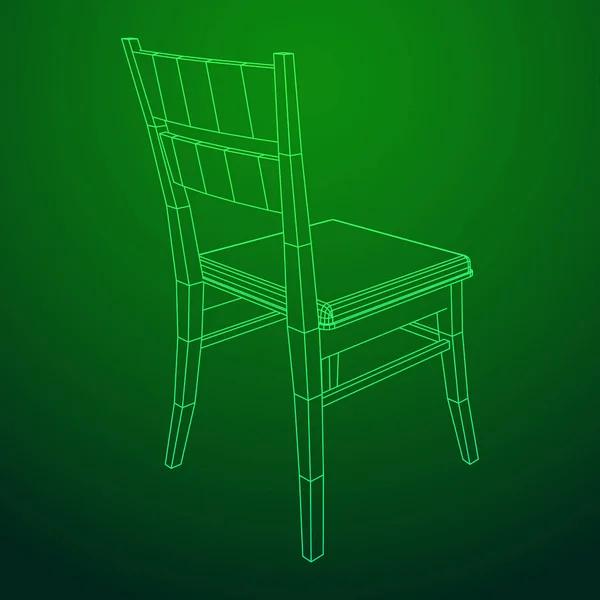 ワイヤ フレーム背もたれ付きの椅子 — ストックベクタ