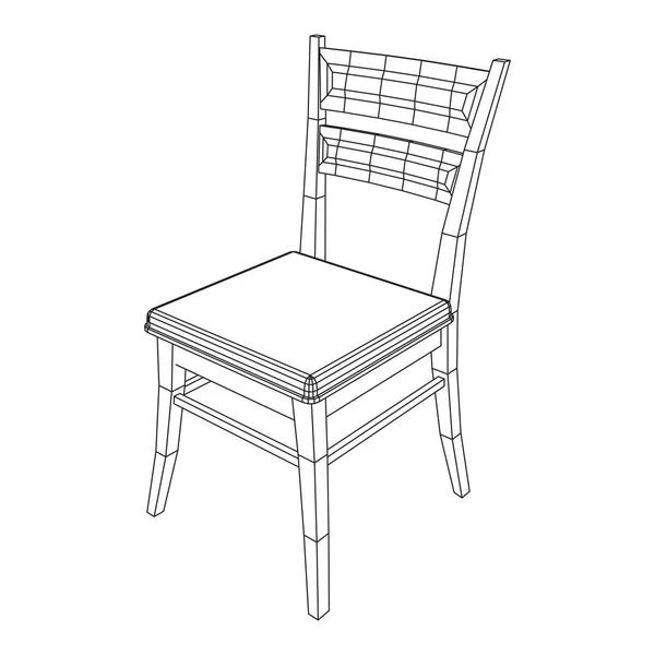 Stuhl mit Drahtgestell für Rückenlehne — Stockvektor