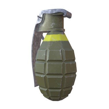 Beyaz arka plan ile izole el bombası