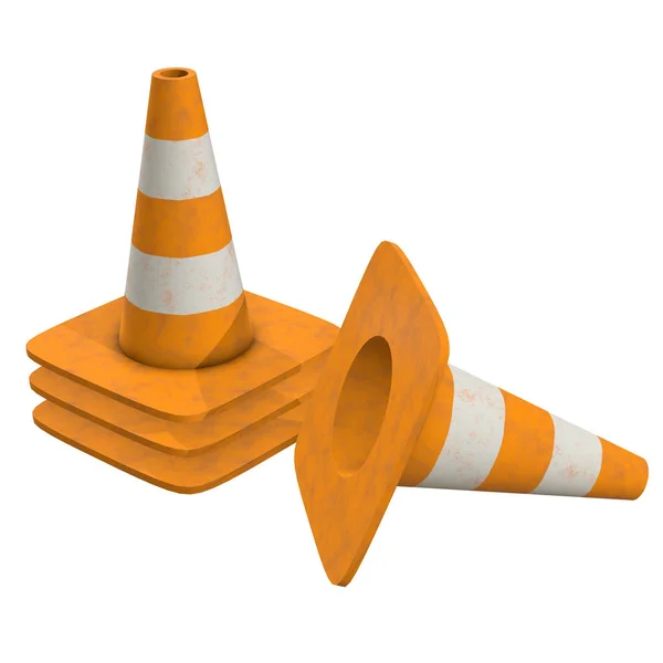 Traffic cone. Road sign 3d — Stock Photo, Image