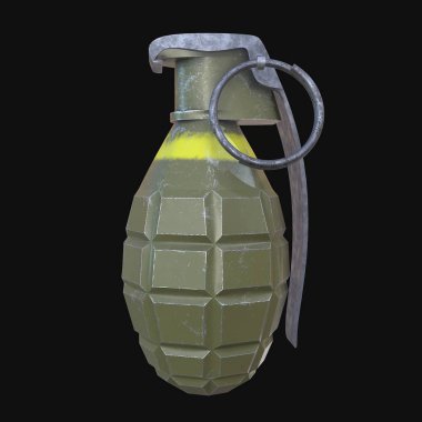 siyah arka plan üzerine el bombası