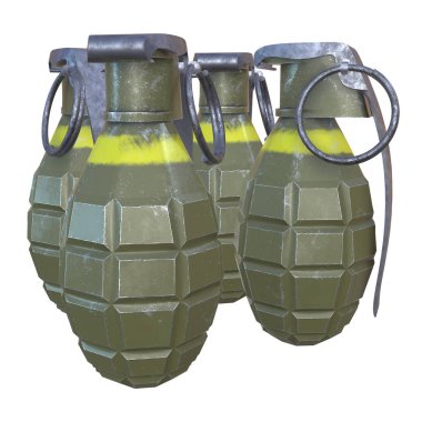 Beyaz arka plan ile el bombaları