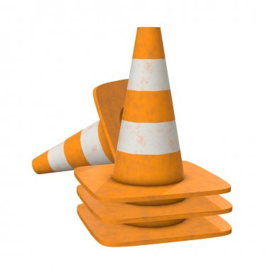 Trafik koni. Yol işareti 3d