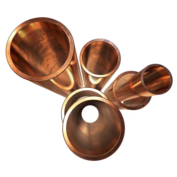 Copper pipes or tubes — Stock Photo, Image