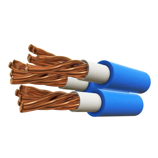 Copper electrical cable 3d — Stock Photo, Image
