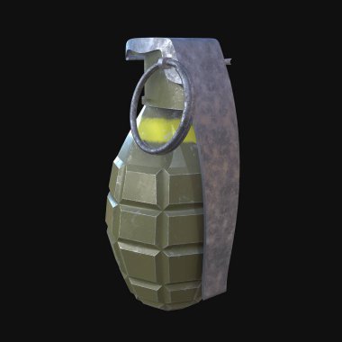 siyah arka plan üzerine el bombası