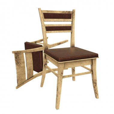 Sandalye arkalık ile 3d