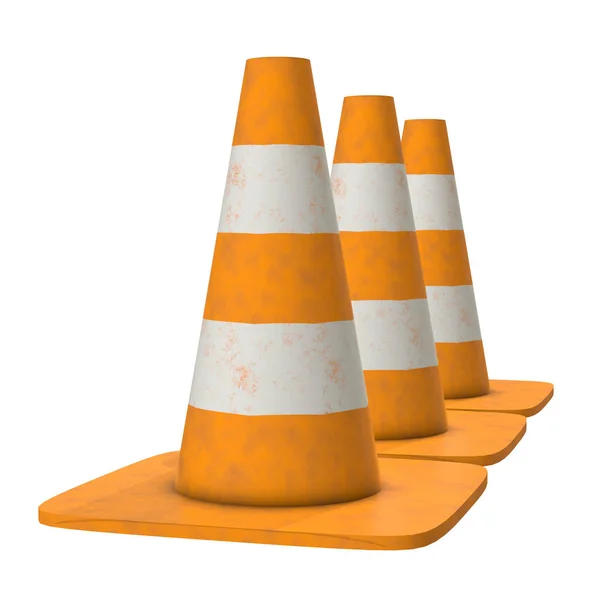 Traffic cone. Road sign 3d — Stock Photo, Image