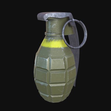 siyah arka plan üzerine el bombası